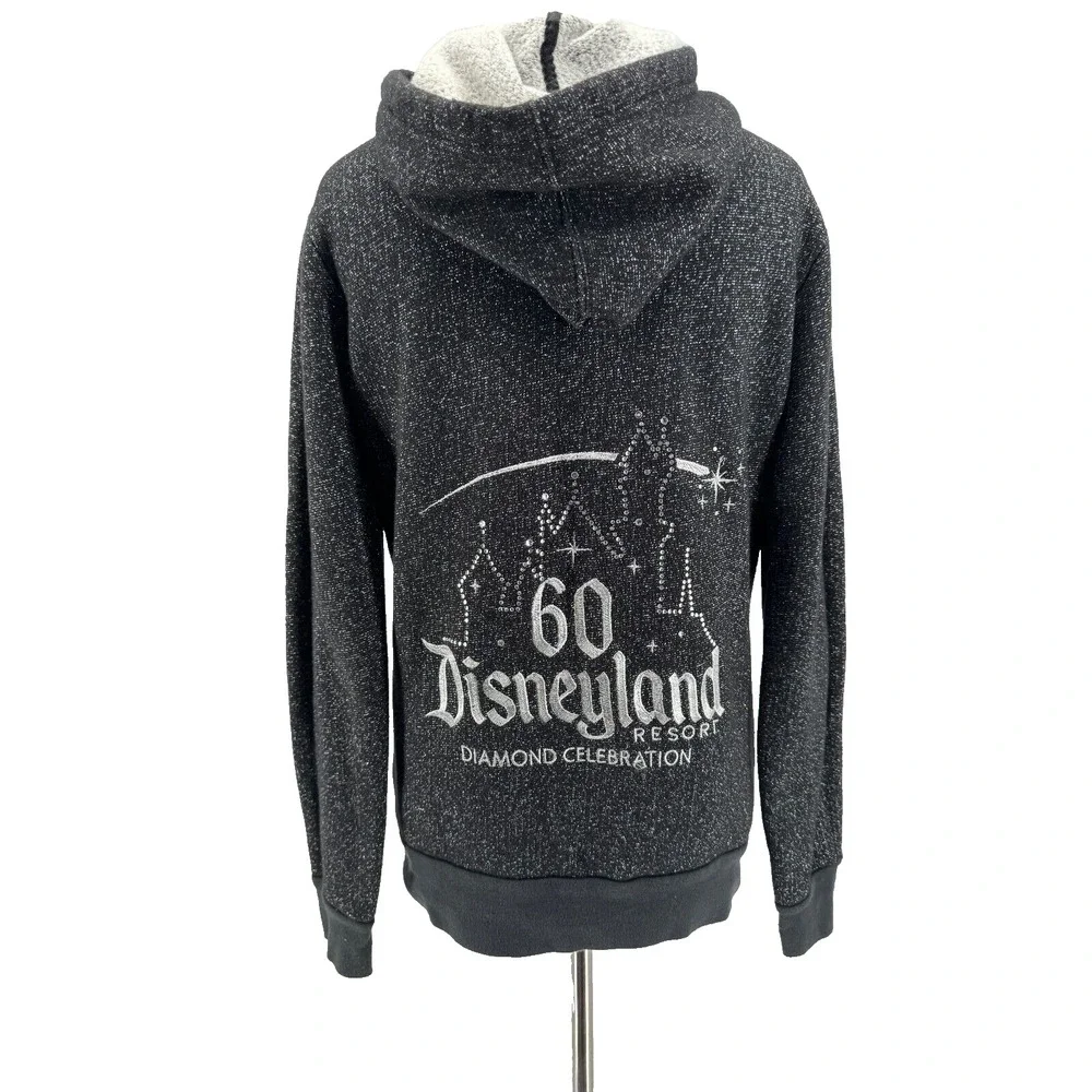 Disneyland Resort Women's Gray 60th Diamond Celebration Rhinestone Hoodie Medium